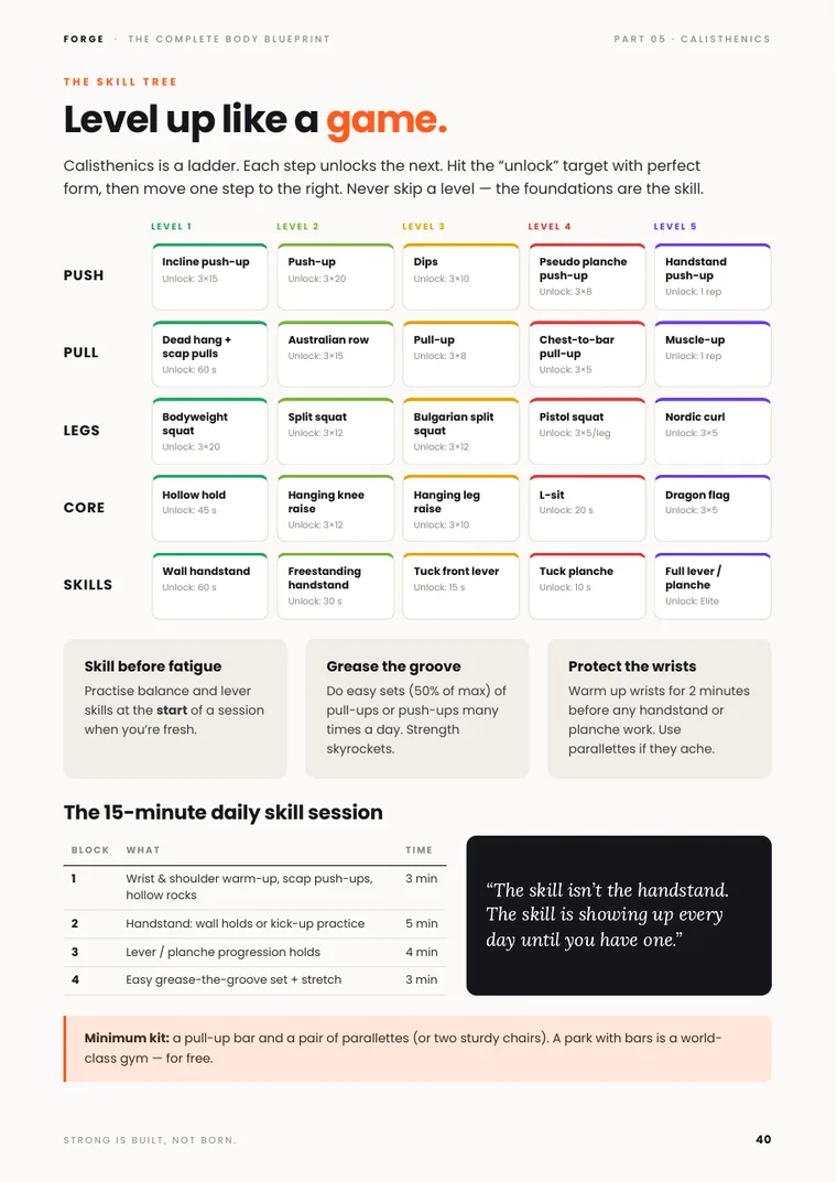 Calisthenics skill tree page